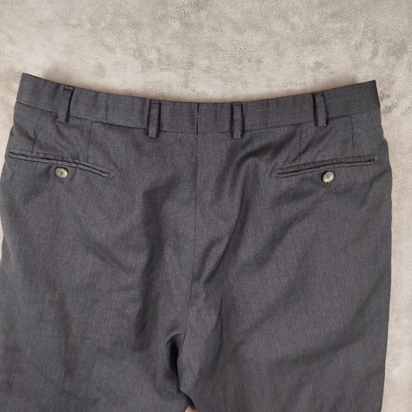 Isaia Napoli Aquaspider Dress Pants Mens 34x30 Dark Gray 100% Wool Italy Made - Picture 8 of 15